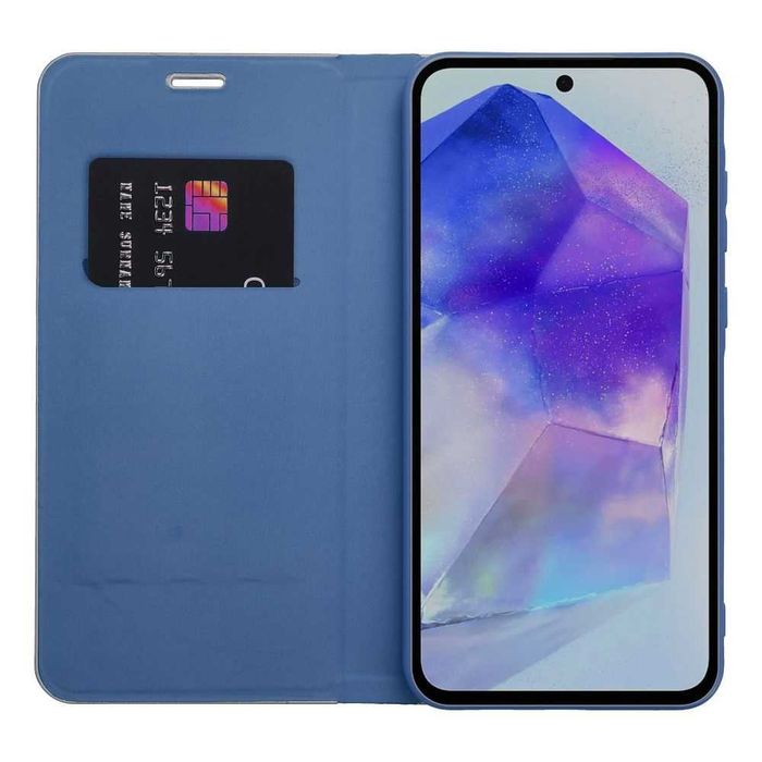 Kabura Etui Book Carbon do Samsung Galaxy A16 5G + Szkło Hartowane