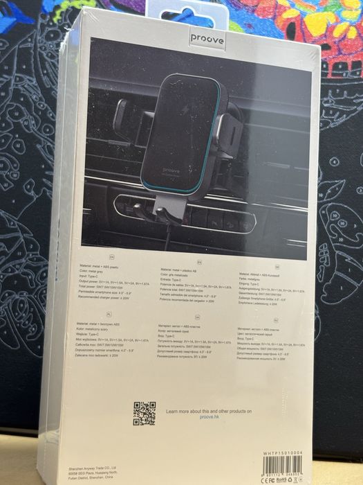 Автотримач з бездротовою зарядкою Proove Triple Clamp Pro 15W