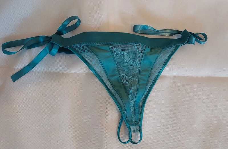 Cueca azul acetinada XS-S