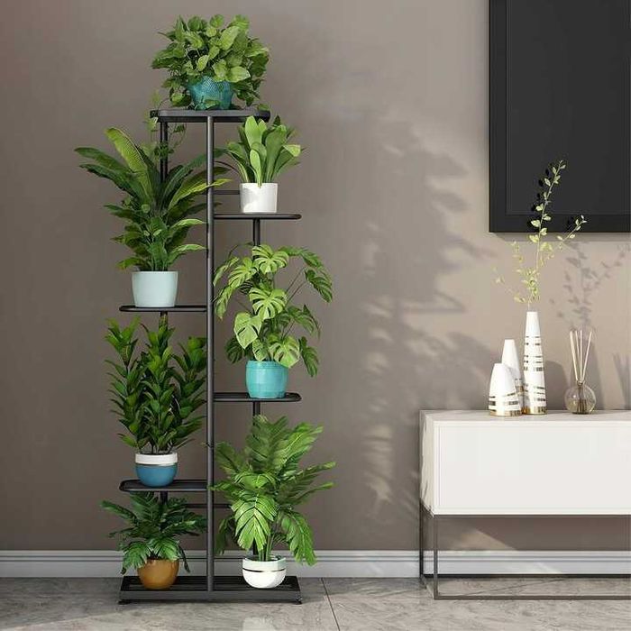 Kwietnik Stojący Metalowy 6 Poziomów Loft Na Doniczki Kwiaty Rośliny