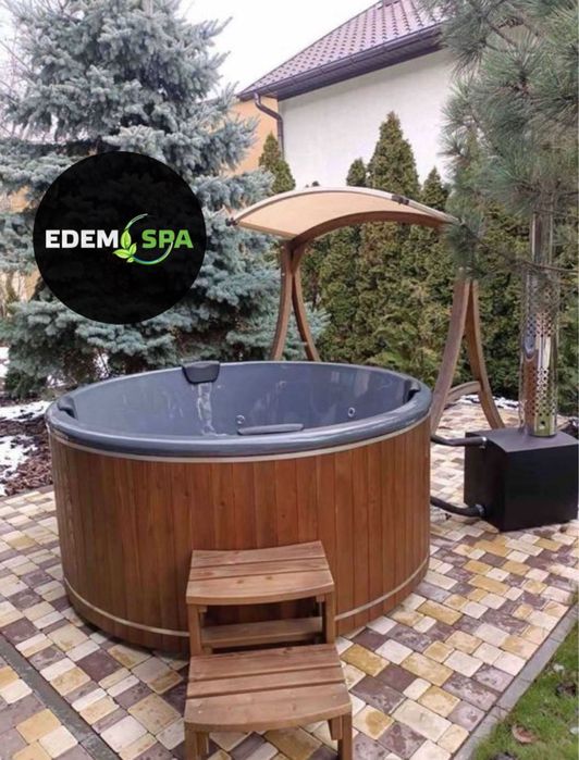 Спа купель с джакузи! Чан на дровах! Уличное джакузи! Виробник!