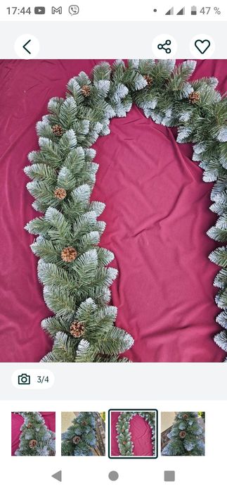 Ялинкова гірлянда з шишками 2,9 м