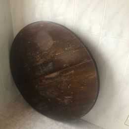 Mobília Madeira p/ Restauro (Mesa Redonda Extensível + 7 Cadeiras)