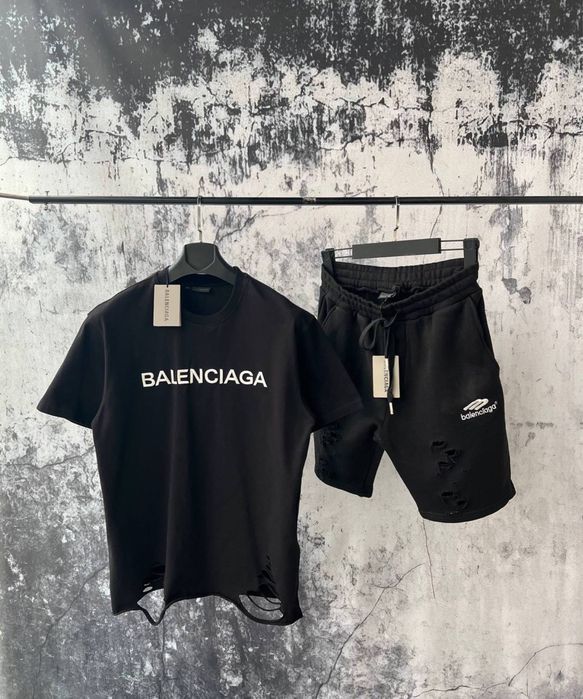 Літній костюм Balenciaga  чорний чоловічий літній костюм баленсіага
