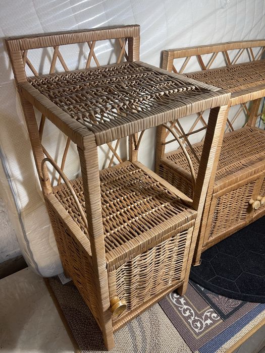 Komplet mebli wiklinowych / rattanowych boho vintage