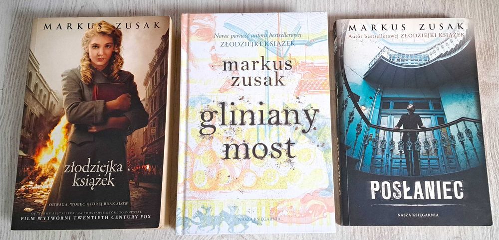 3x Markus Zusak Złodziejka książek + Posłaniec + Gliniany most  BDB