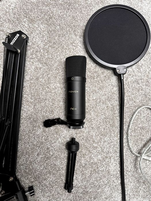 Mikrofon NOVOX NC-1 + statywy + filtr + osłona (komplet)