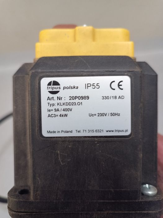 Włącznik, wyłącznik elektryczny 3 fazowy, 400v do betoniarki.