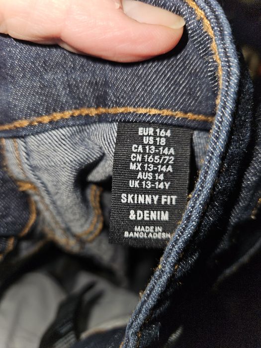 Jeansy ciemny granat, H&M 13-14 lat