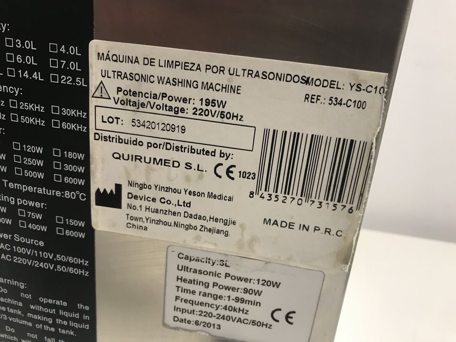 Maquina de limpeza por ultrasons de dentaria