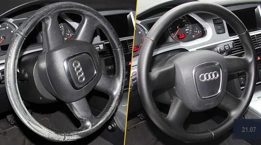 Набор для покраски кожаного руля, краска для руля черная, жидкая кожа