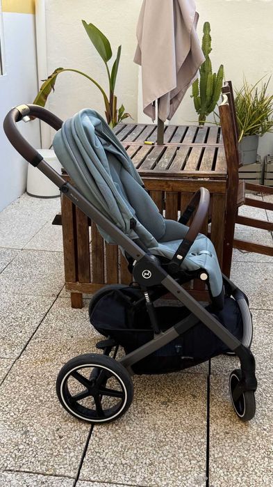 Carrinho Cybex Balios S Lux — Stormy Blue / Châssis Taupe + adaptatores