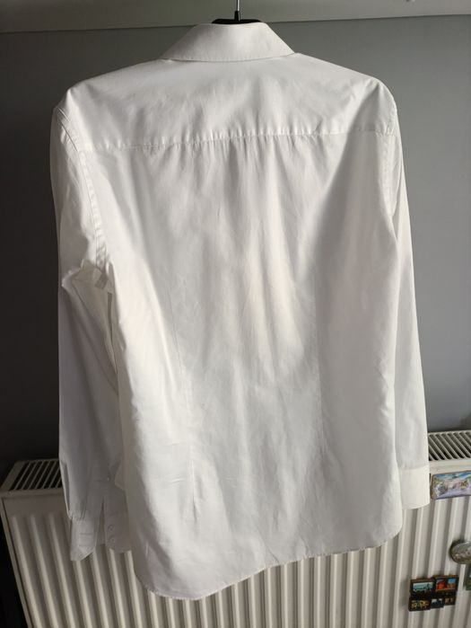 Biała męska koszula Lambert 41 długi rękaw gładka