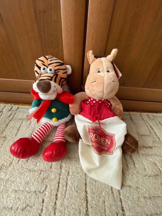 Бежевый мишка/ тигр/корова (мягкая игрушка)