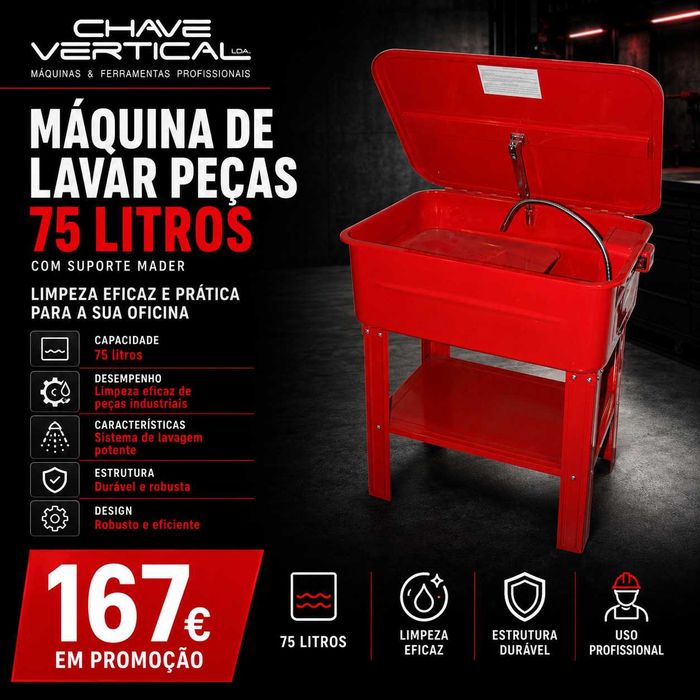 MÁQUINA DE LAVAR PEÇAS 75LITROS COM SUPORTE MADER