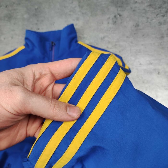 MĘSKA Vintage Retro Lata 90s Niebieska Bluza Kurteczka Adidas 3 Paski