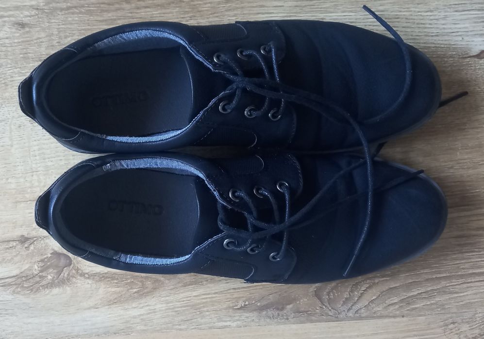 Buty męskie eleganckie trzewiki czarne 43