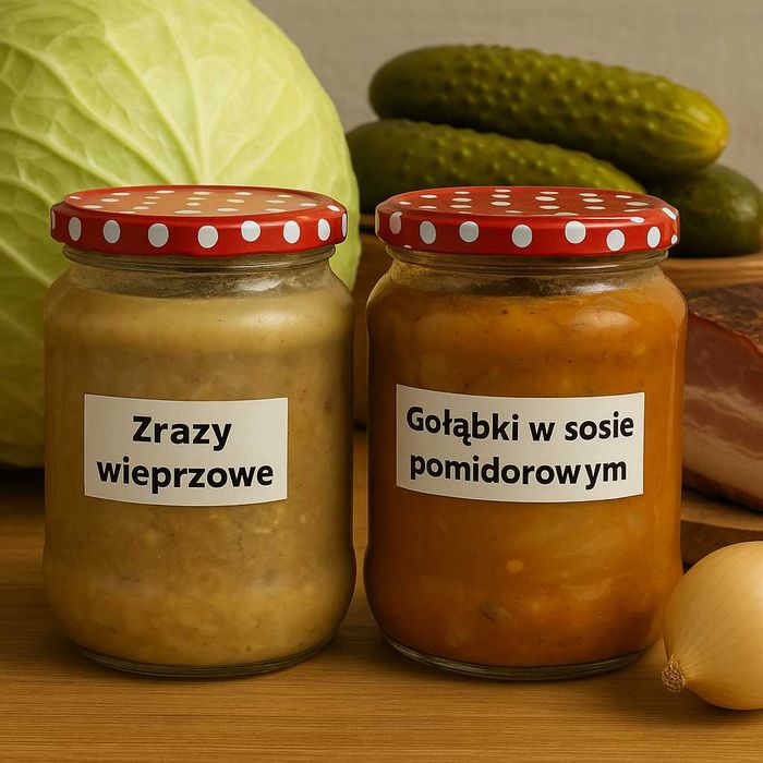 Zestaw obiady domowe wekowane w słoikach 10 szt. zawiera dania obiadowe z wysyłką w słoikach 0,9 l, idealne do pracy i na domowy obiad