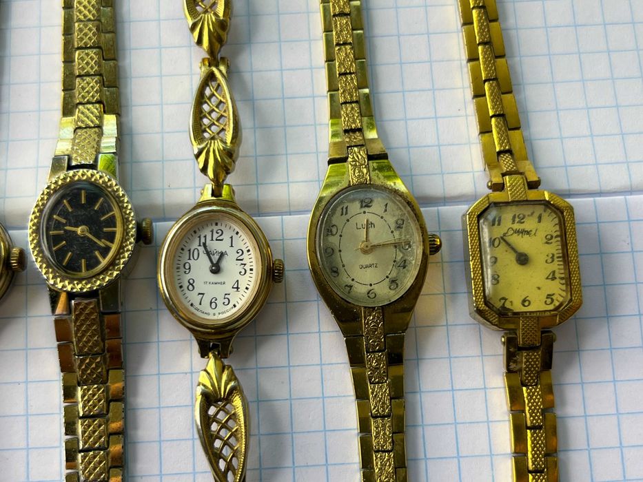 Механические женские часы Луч Вымпел Чайка СССР и др. 10 штук - под ремонт