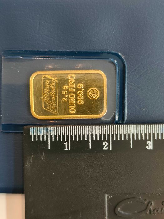 Barra de 2,5 GRAMAS - OURO FINO / Albino Moutinho