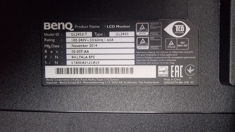 Монітор Benq GL2450-T