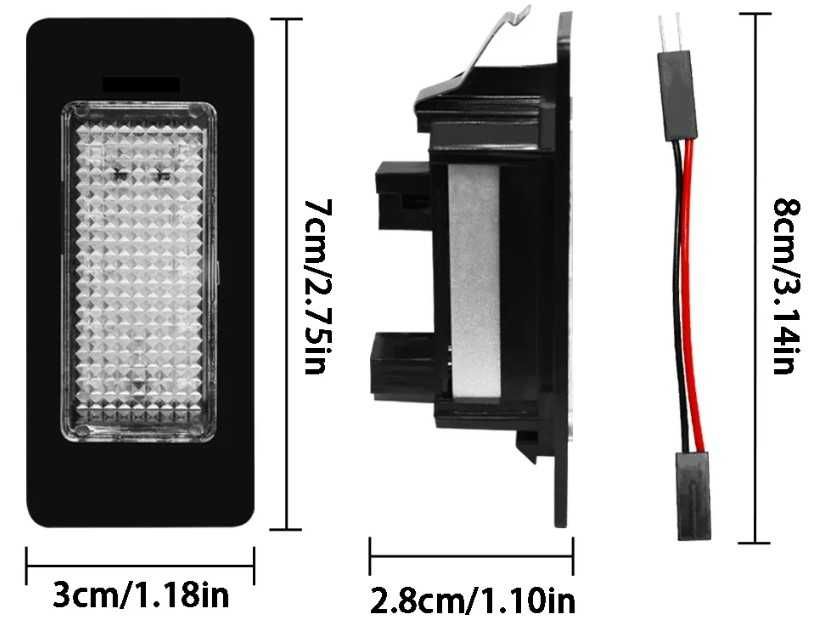 Par luz LED matrícula para BMW