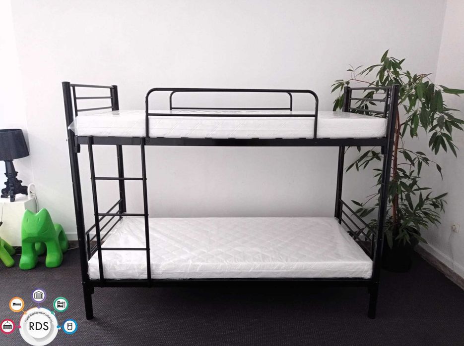 Łóżko metalowe piętrowe rozkładane na pojedyncze Łóżka hotelowe 90x200