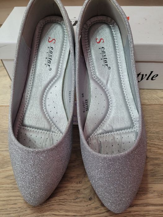 Baleriny Seastar Blue Silver nowe roz 36