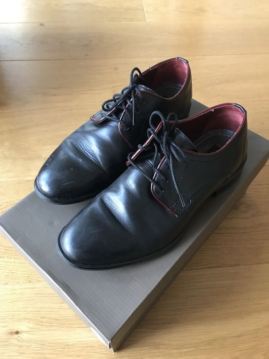 Skorzane polbuty pantofle lasocki czarne 39