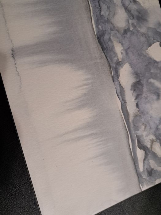 Pintura de paisagem aguarela 21 x 14,9 cm - NOVO