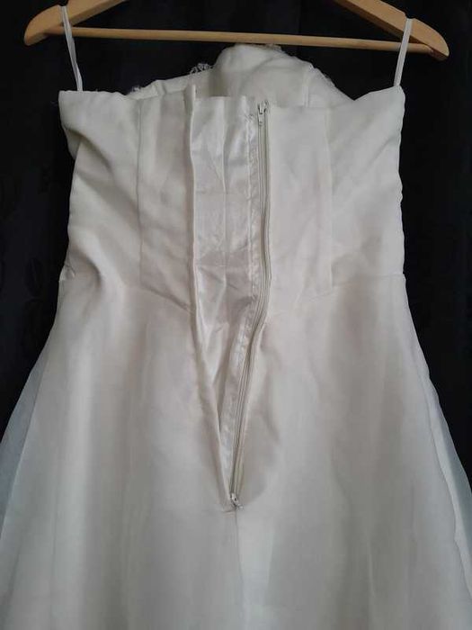 suknia ślubna śmietanowa XS/S/M-vintage+welon