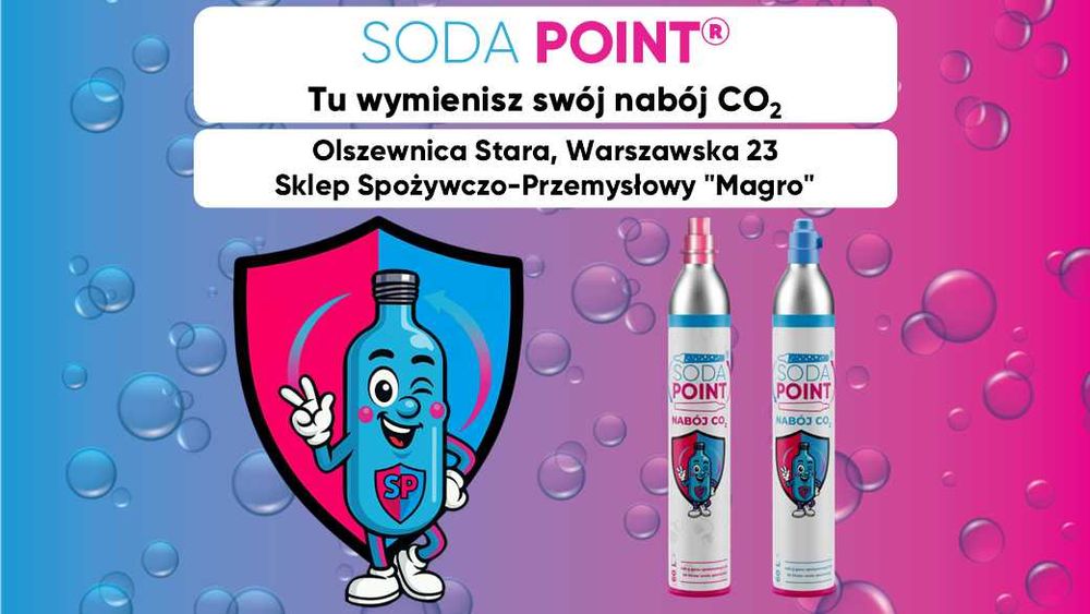 SODA POINT Olszewnica Stara, Warszawska 23 Wymiana nabojów CO2
