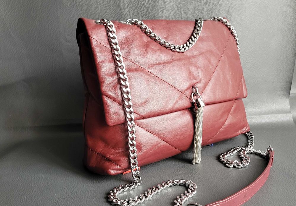 Жіноча шкіряна /женская кожаная/ сумка на ланцюжку Polina & Eiterou