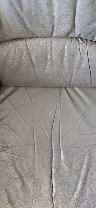 Conjunto de 3 sofás de pele cinzento/ Ideal para renovar/ Conforto e Qualidade