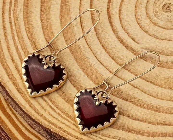 серьги удлиненные сердечко