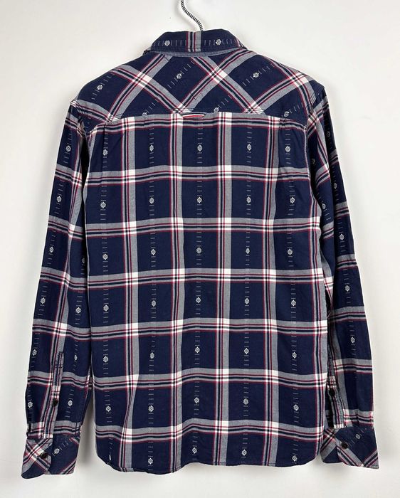 Koszula w kratę TOMMY HILFIGER męska biurowa casual kołnierzyk M
