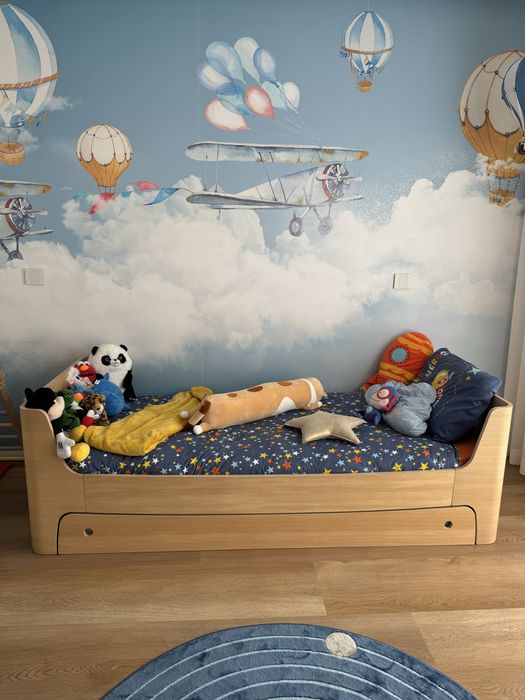 Cama de Solteiro com gaveta e colchão