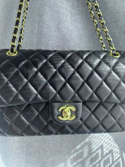 Chanel classic flap skóra naturalna torebka