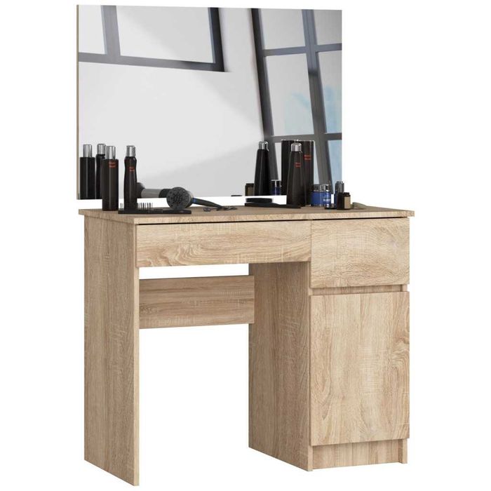 Toaletka Dąb Sonoma 90 cm z lustrem 90x60
