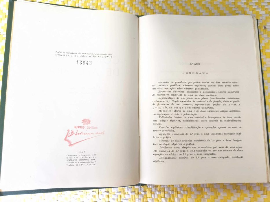 Compêndio de Álgebra – Ensino Liceal – 2º Ciclo J. Jorge G. Calado