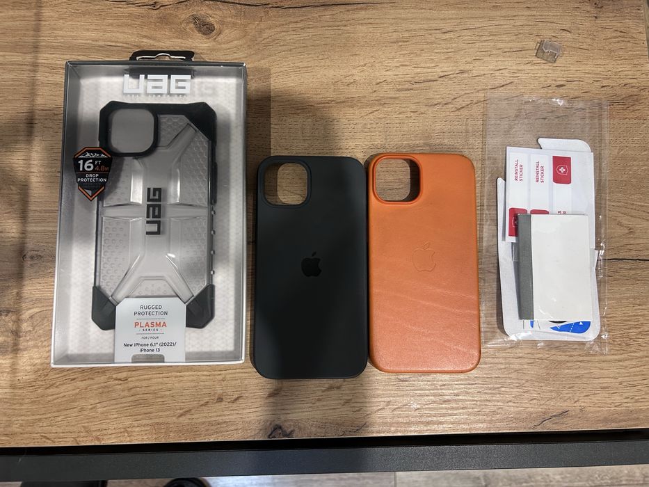 комплект чохлів на iPhone 13 14 оригінальний Apple Leather Case Orange