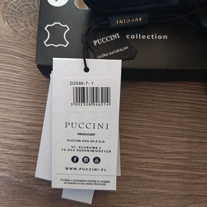 nowe oryginalne rękawiczki skórzane Puccini