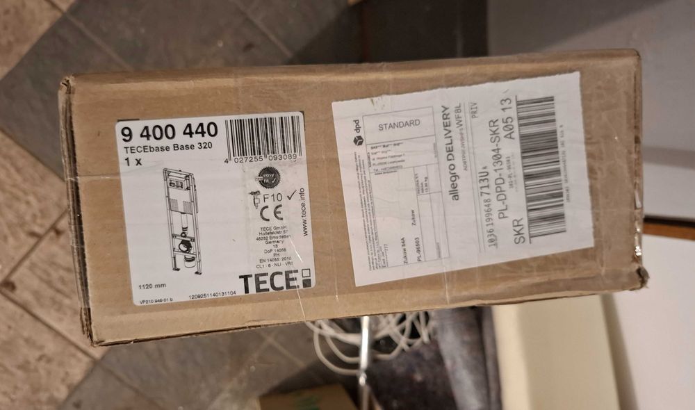 TECEbase stelaż WC ze spłuczką Base 320, wysokość montażowa 1120 mm