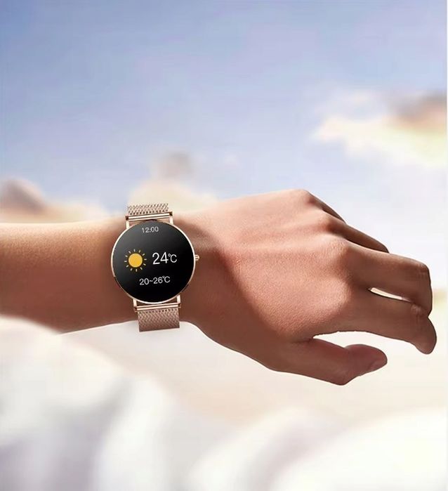 Zegarek Smartwatch Sportowy Rozmowy Damski Polskie Menu Złoty