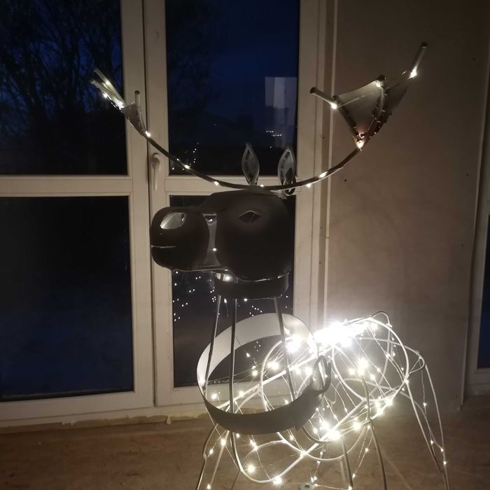 Renifer ozdoba prezent stalowy kuty 145cm duży  święta choinka