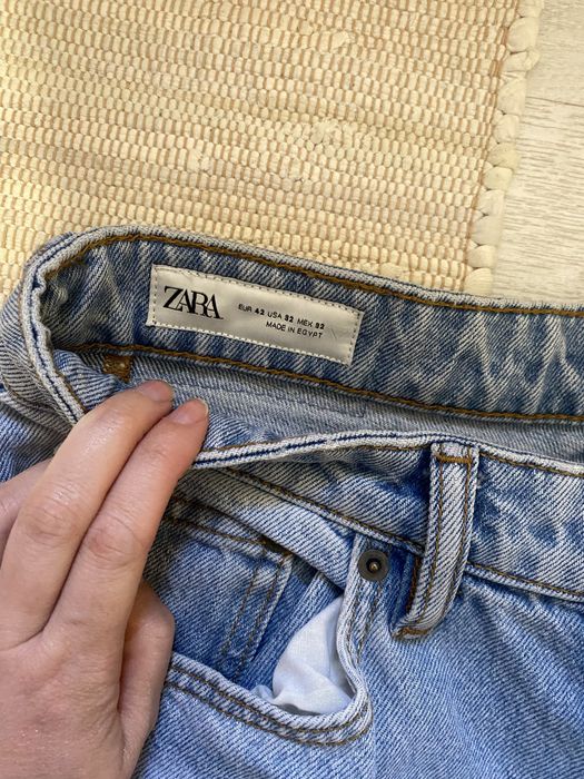 Чоловічі джинси zara straight button fly 42/32 розмір