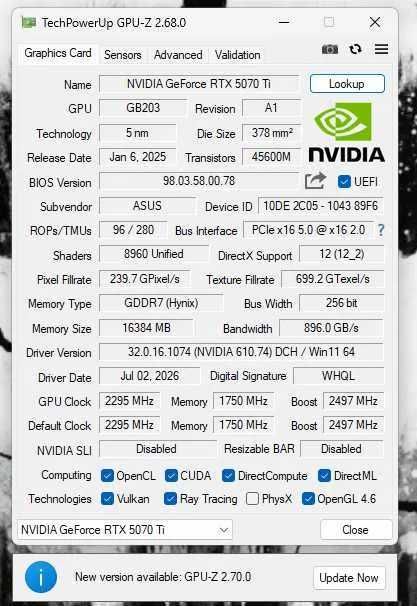 ASUS PRIME 5070 TI 16 GB (Нова на гарантії)