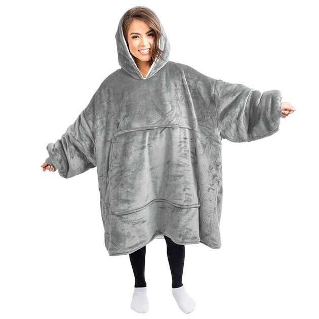 Толстовка плед з капюшоном і рукавами Huggle Hoodie оверсайз