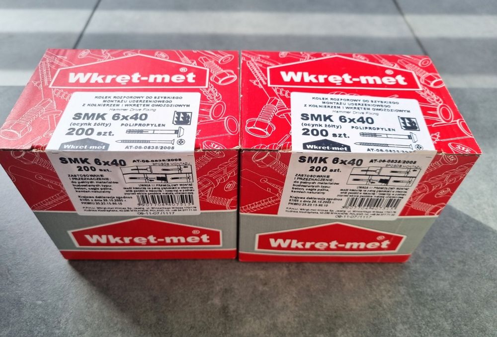 Wkret met kołek rozporowy do szybkiego montażu 6x40