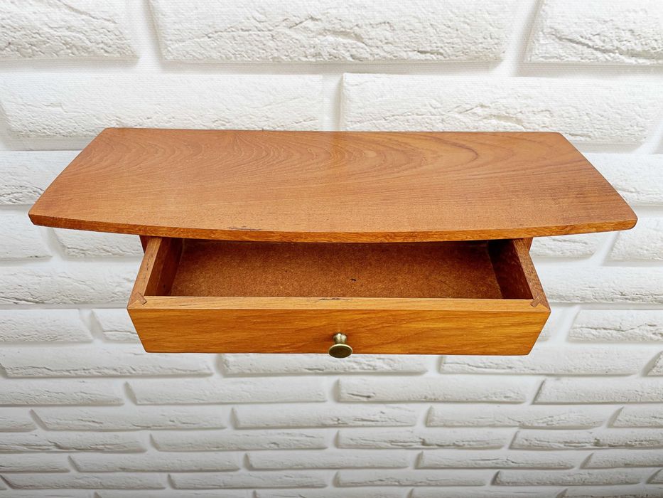 Urocza półka ścienna, Dania lata 70 – Mid-Century, Skandynawski, PRL
